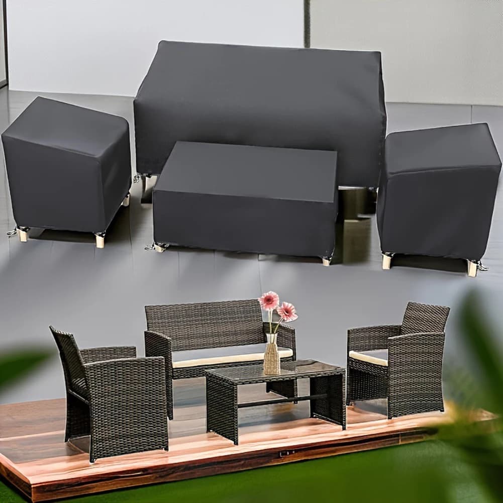 Cover for Garden Sofa in Four Pieces, 51.57 * 30.7 * 28.74 Pollyci, with Adjustable Lower Hole and Breathable Design