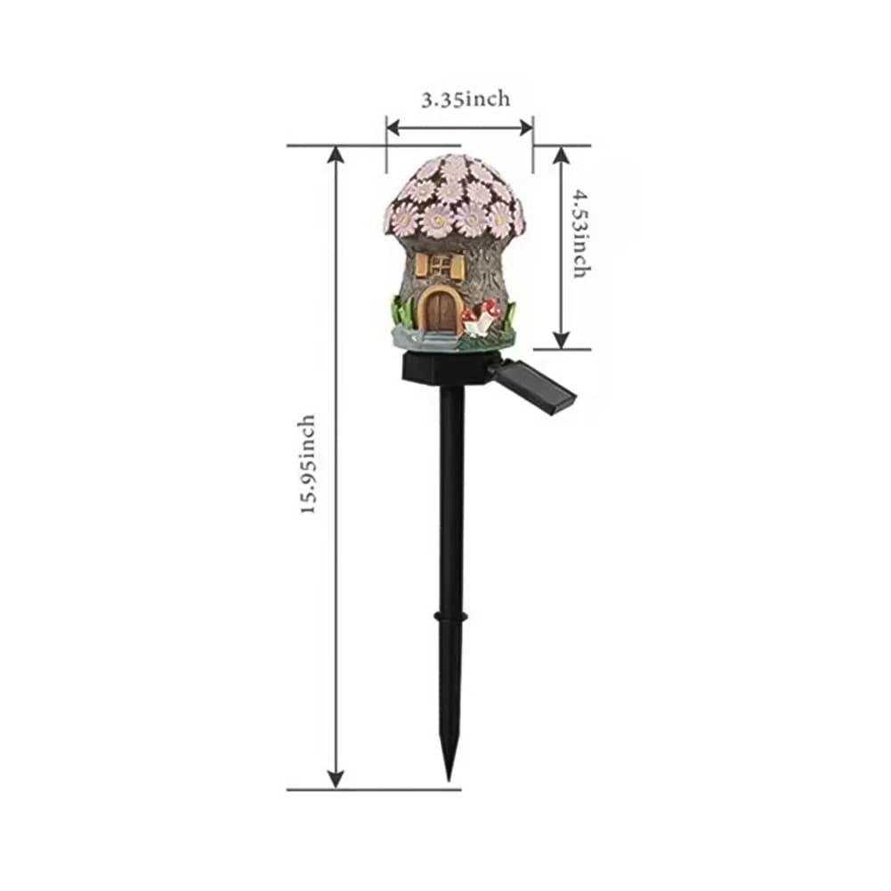 Luce a LED resistente alle intemperie a forma di casa dei fiori/fungo, illuminazione accattivante di notte, facile installazione senza cablaggio