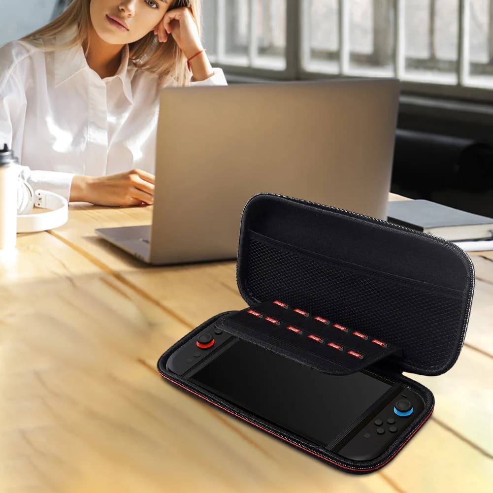 Custodia da trasporto per Nintendo per Switch 2 Borsa da trasporto Borsa con cerniera antiurto Anti-goccia con slot per carte da gioco Accessori per giochi
