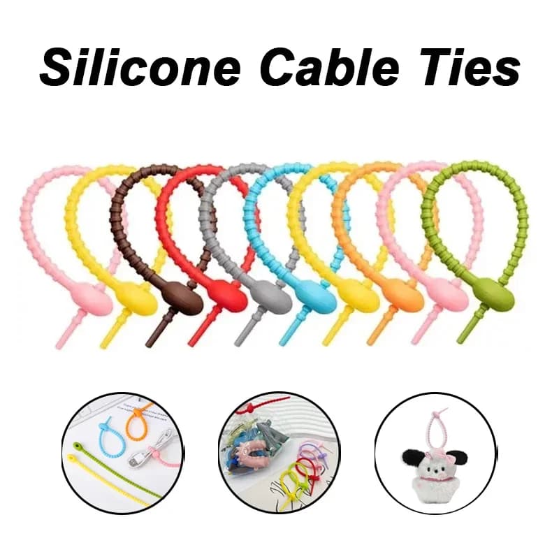 10-20PCS 15CM color cable tie twisted pair, high-quality silicone cable tie organizer, fixed headphone cable keychain cable tie