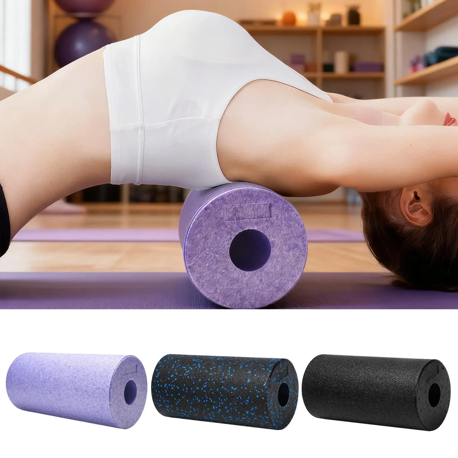 Foam Roller for Yoga, Massage for Deep Fabrics, for Back and Legs, Yoga Exercises and Physical Activities
