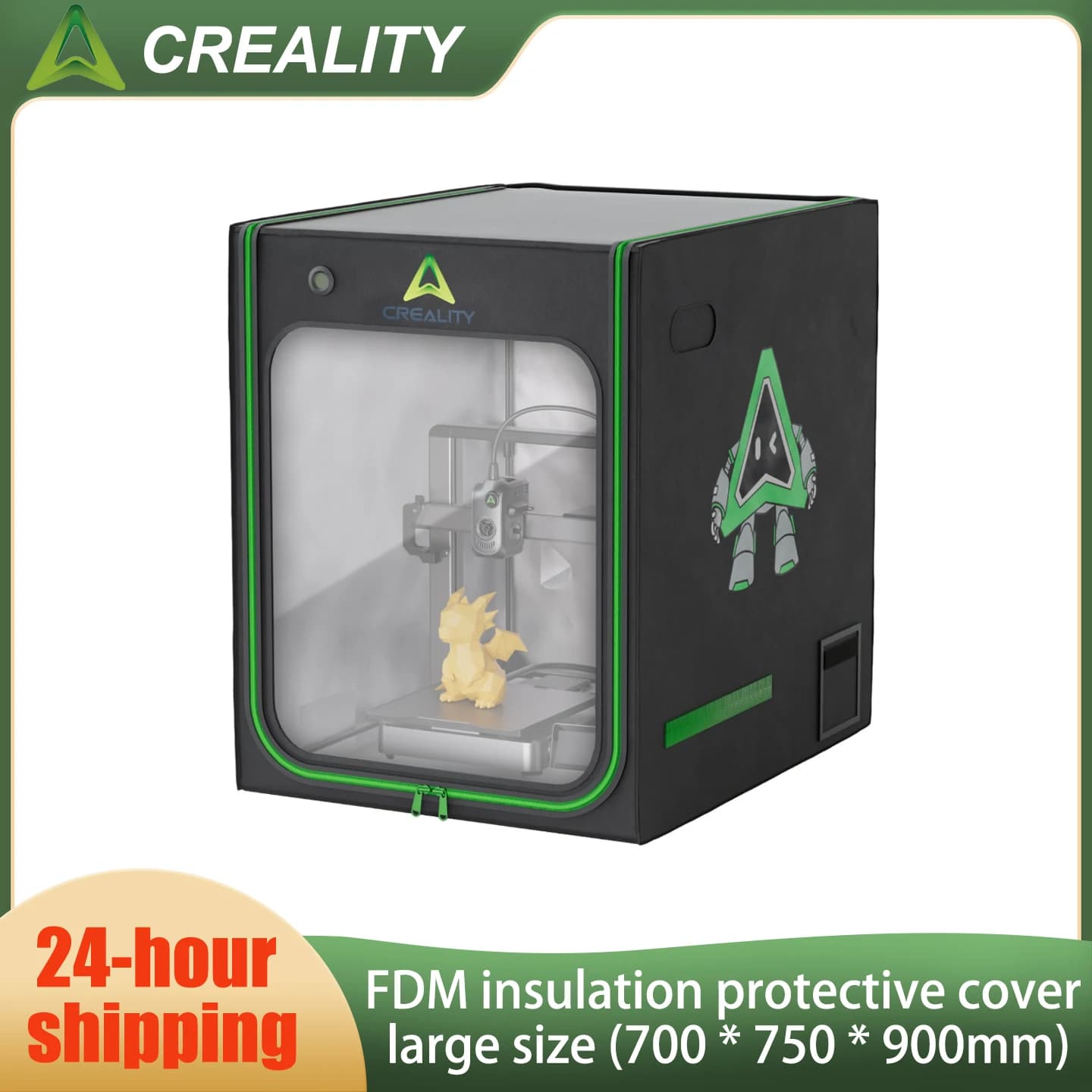 Copertura protettiva isolante per stampante 3D Creality, ignifuga, antipolvere e impermeabile, per FDM - formato grande (700 * 750 * 900 mm)