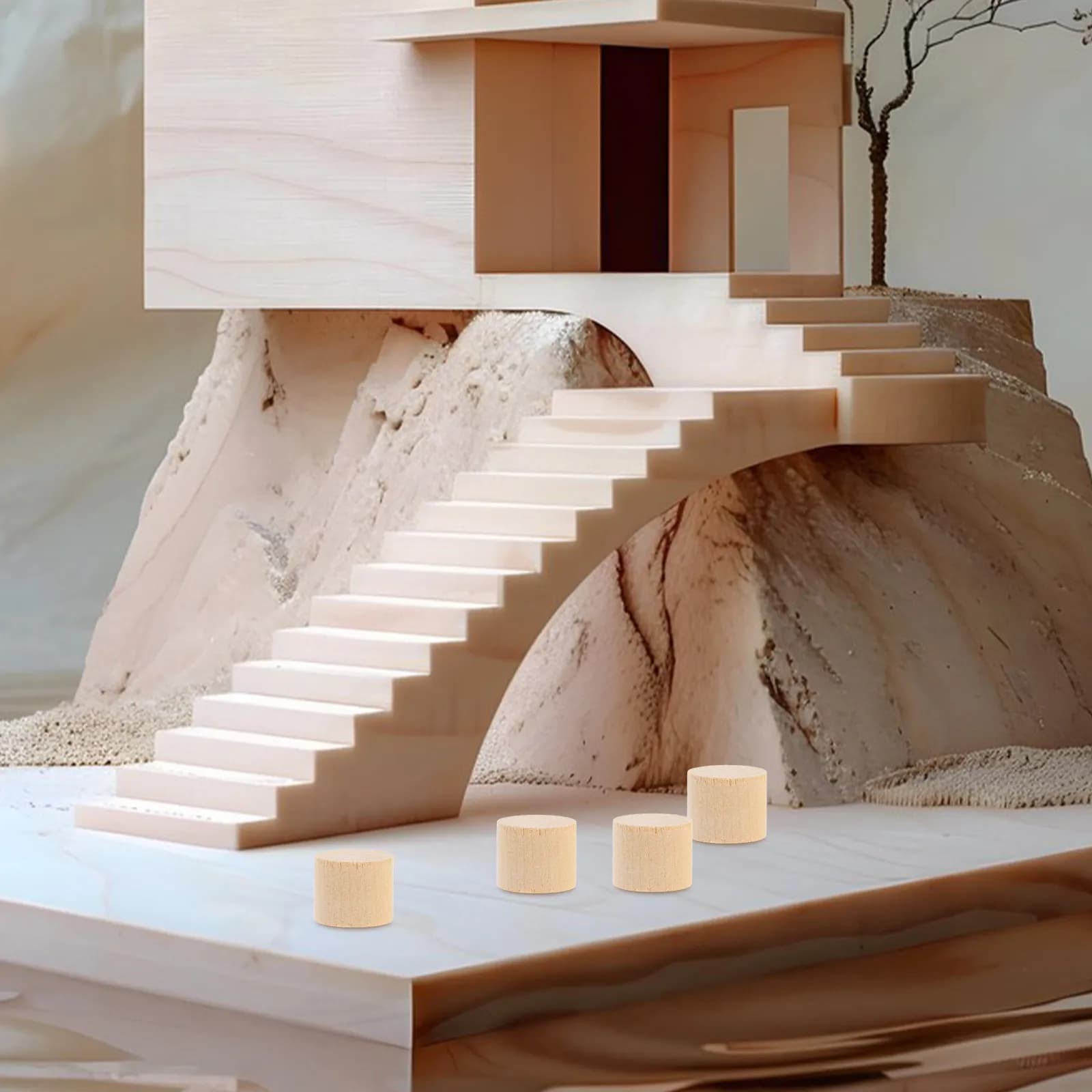 20 Pezzi di Blocchi di Legno di Betulla Non Finiti per Progetti Fai-da-Te e Decorazioni per la Casa