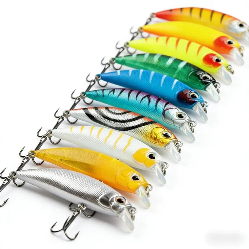 Esca Artificiale Subacquea Minnow Lua 7cm 8g, Esca Bionica a Lunga Gittata in Confezione da 5 Colori, Speciale per Pesci di Specie Specifica, Ideale per Bass, Acqua Dolce e Salata