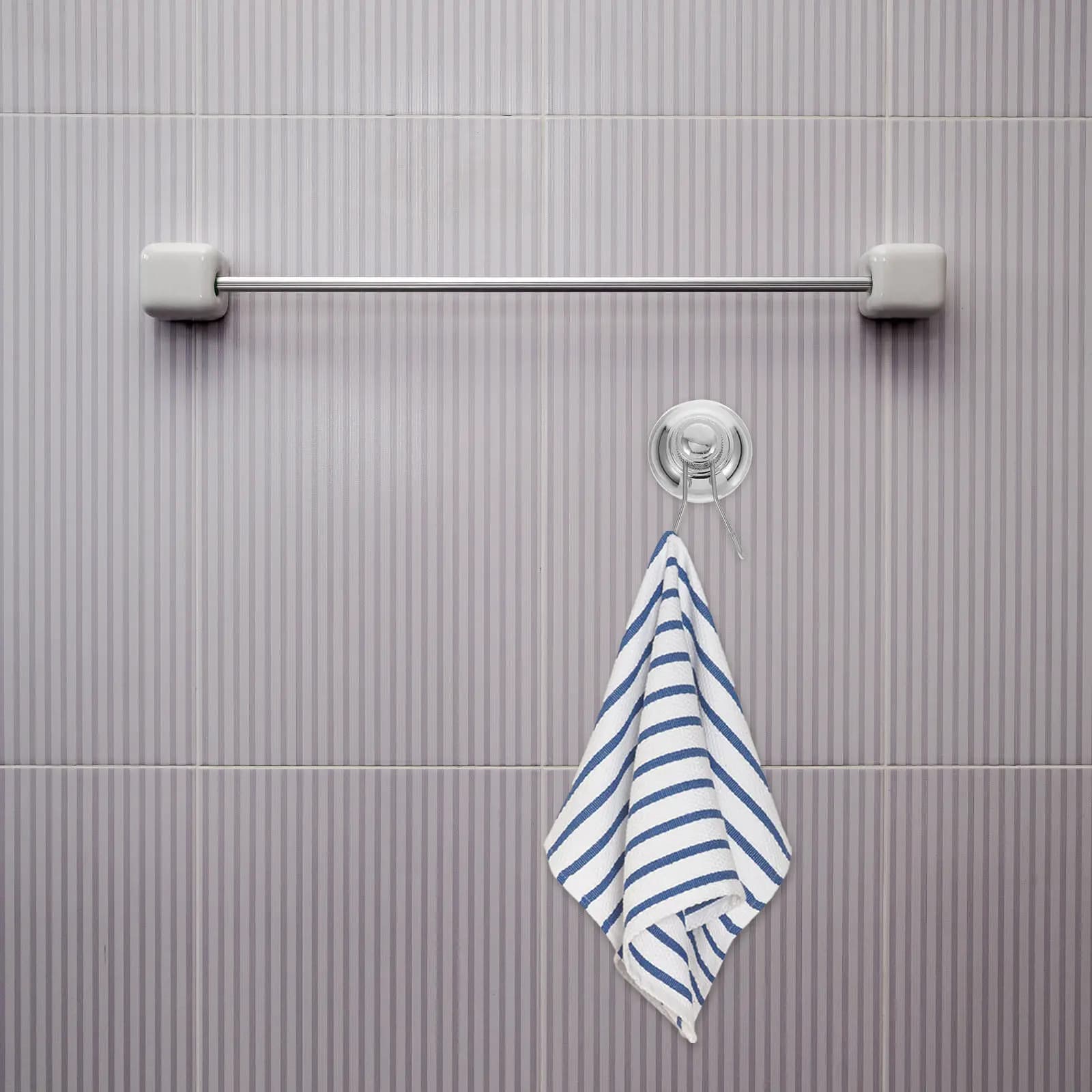 Stainless Steel Suction Cup Hook Wall Mount Replacement Shower Bathroom Towel Clothes Hanger Heavy Duty Kitchen Universal