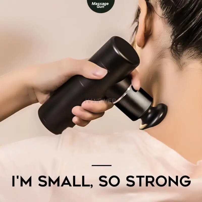 Mini Massage Gun Deep Muscle Vibration Relief Pain Relax Fitness Equipment Noise Reduction Design 4 Massage Heads Massager