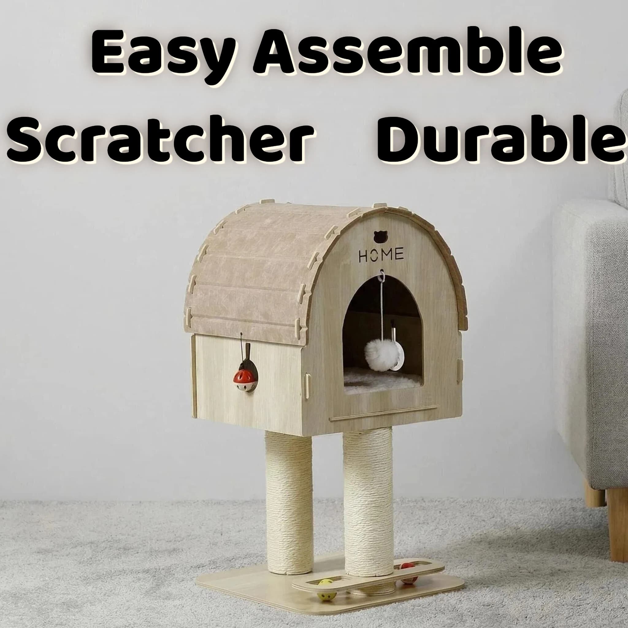 Custom Durable Cat House Scratcher Multi-Layer Board Cat Condo Lightweight Sisal Rope Classic Spacious Easy Assemble Cat Tree
