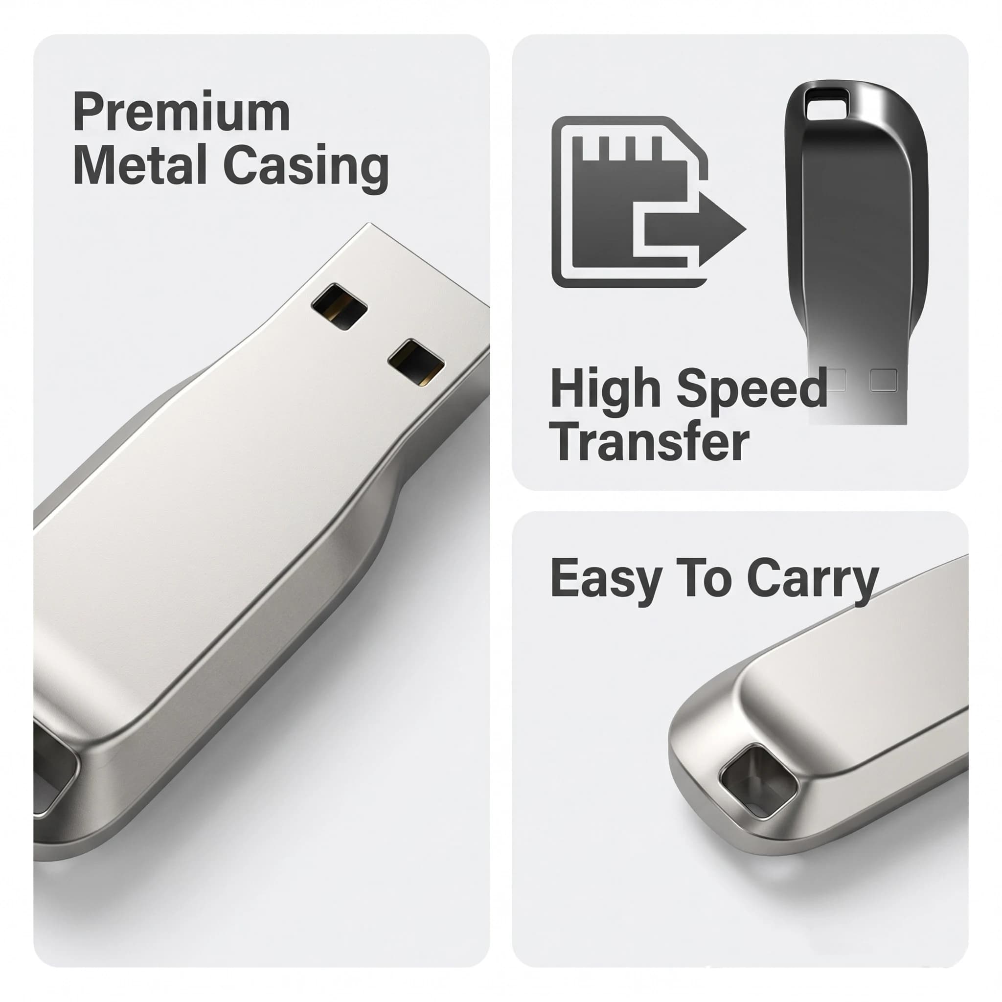 Penna USB ad Alta Velocità 1G, Chiavetta USB 64Mb, Pendrive ad Alta Velocità, Memoria USB 128Mb, Chiavetta USB in Metallo 256MB, 512MB