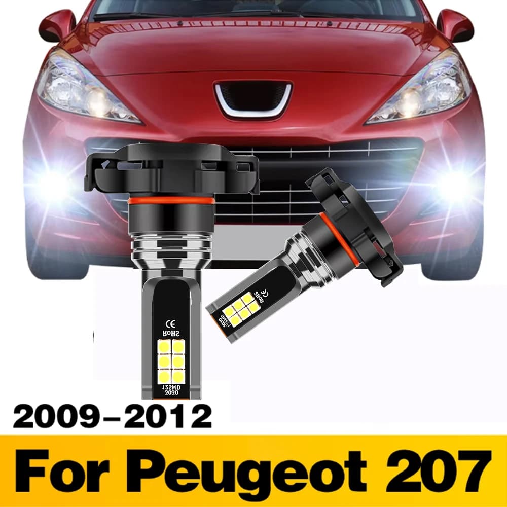 2 pcs LED lamp 5202 5201 PS19W PS24W front fendinebbia for cars 6000K Auto Luces accessories for Peugeot 207 2009 2010 2012