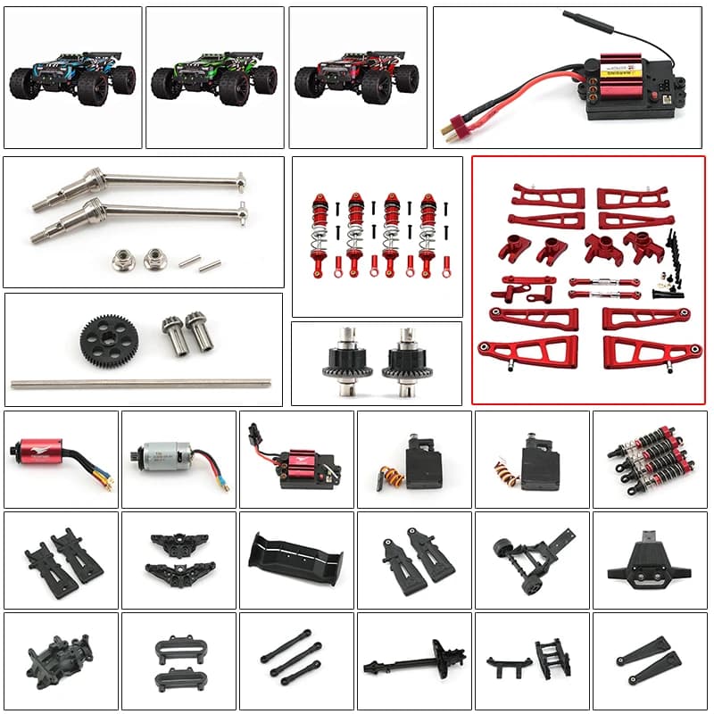 Componenti di aggiornamento per auto telecomandata vsSCY 9522-9522PRO: differenziale, servosterzo, motore, ESC, kit in metallo - 100% compatibile