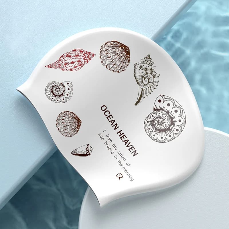 Unisex Large size silica gel Ocean Heaven comfortable swim caps accessories for men woman waterproof fish tail
