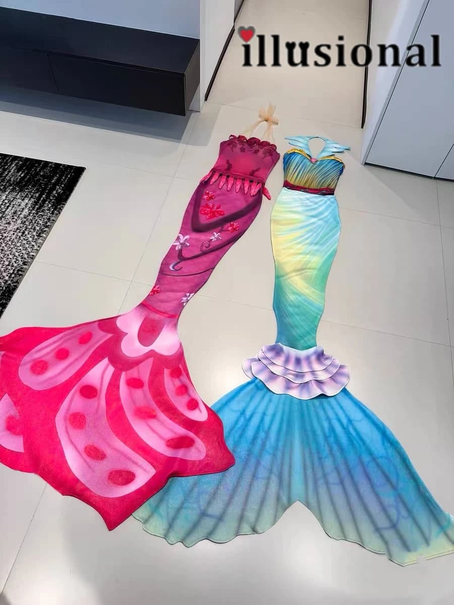 Costume cosplay Illusional Fairytopia a coda di pesce, tuta da immersione, costume da bagno, vestito da sirena estivo