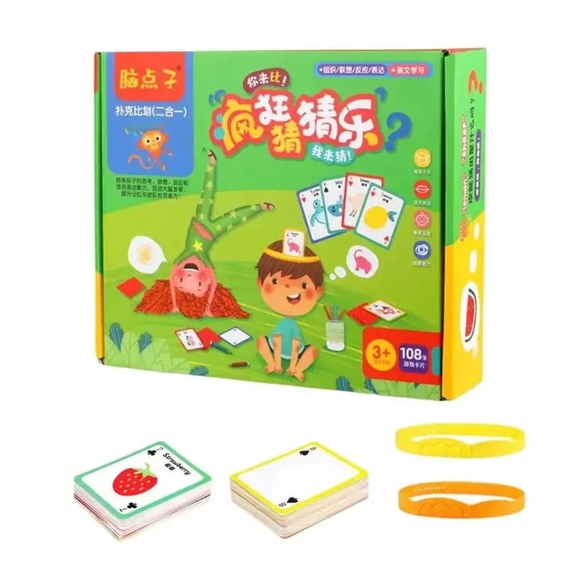 Giocattoli interattivi per l'educazione precoce 108 immagini Carta Guess Giochi da tavolo Disegna Me Guess Puntelli di gioco Riunioni di feste Giochi da tavolo Giocattoli