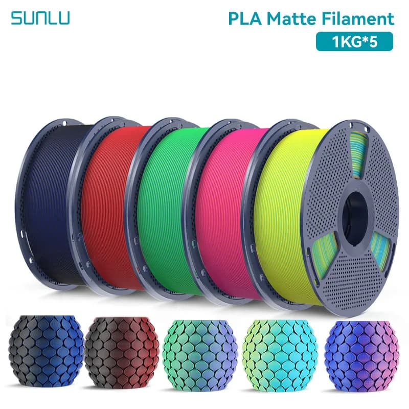SUNLU Filament for two-tone 3D printer from 5 kg 1,75 mm 1 kg +/- 0.02 mm Filament matt PLA suitable for most 3D printers FDM and 3D pens