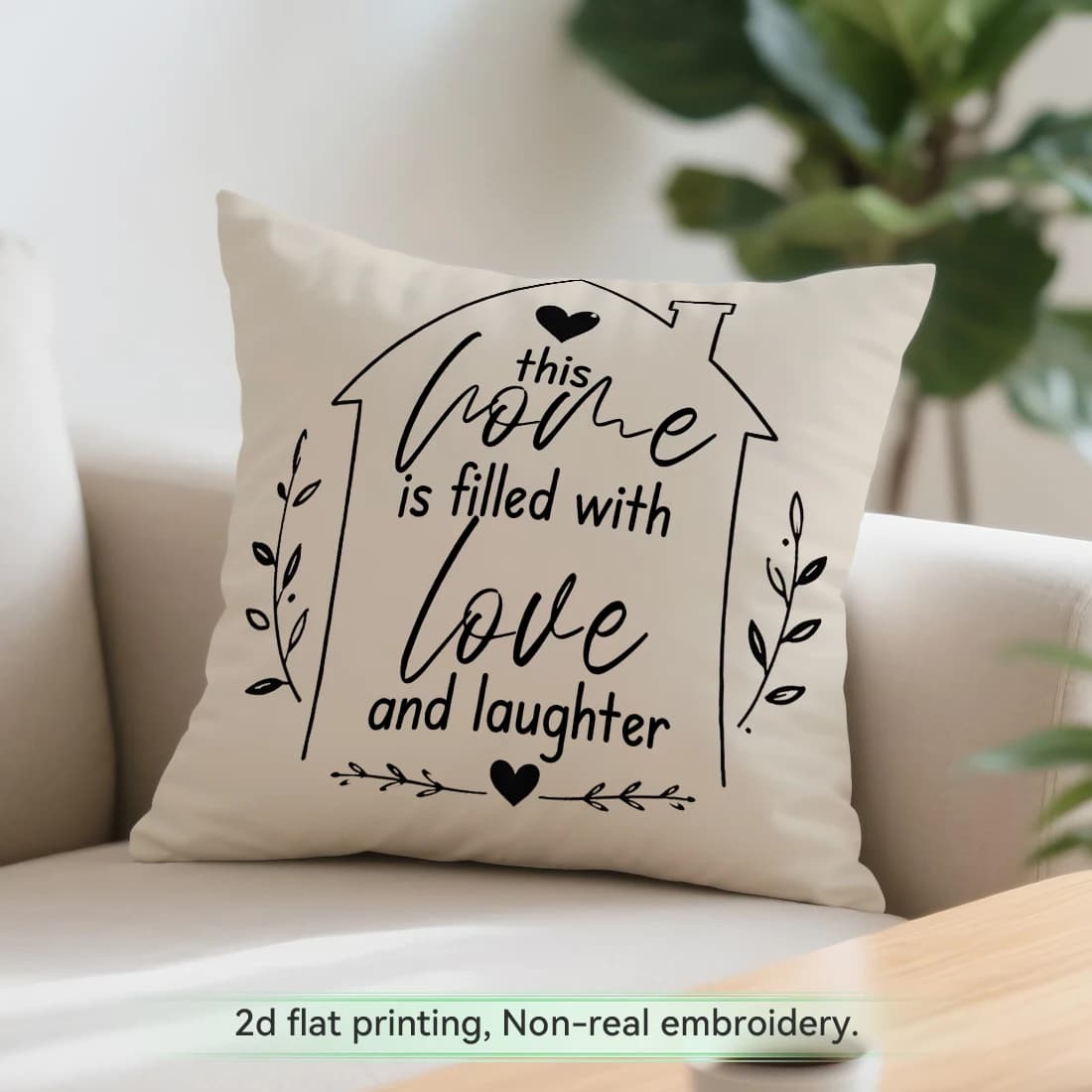 1pcs Beige Warm Family Quotes Cushions Pillowcase Polyester Cushion Cover Throw Pillow Pillowcover Home Car Sofa Decor