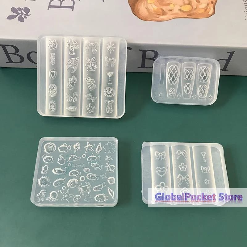 [TG823]Clear Silicone Resin Molds With Cute Ocean Creature Patterns For DIY Jewelry Nail Art Craft Projects
