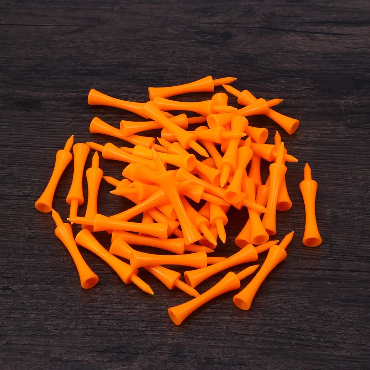 50 Pezzi Tee da Golf Castle Arancioni 70mm in Plastica Leggera e Resistente, Colore Brillante, Ideali per la Precisione nel Drive, Tee Castle