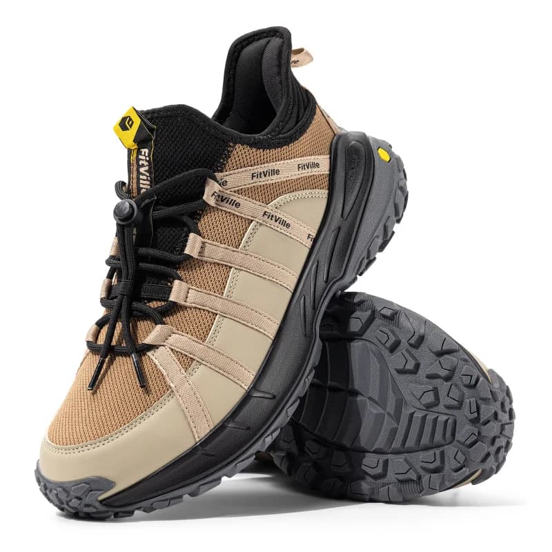 Scarpe da trekking FitVille da uomo, larghe, slip-on, per camminare all'aperto, con supporto plantare, antiscivolo, punta larga