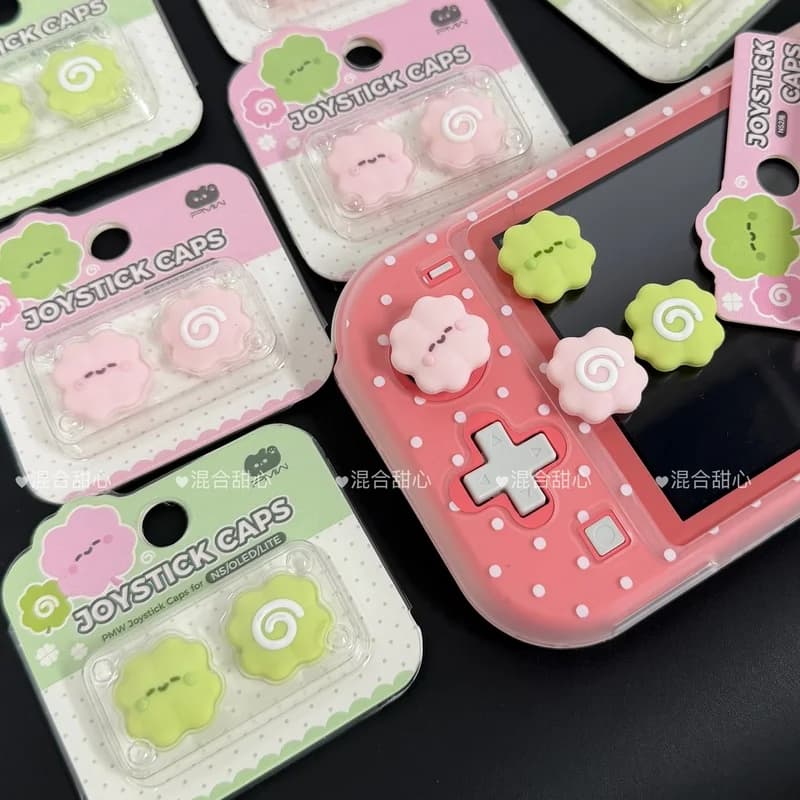 Pmw Joystick Caps Lucky Four Leaf Clover Silicone Thumb Grips For Switch Oled Lite Ps5 Xbox Pink Green Gaming Controller