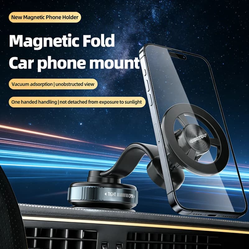 Supporto Magnetico per Auto per Telefono Cellulare con Ventosa Magsafe, Supporto Magnetico Anti-Vibrazione per iPhone 17 16 Xiaomi, Staffa Regolabile