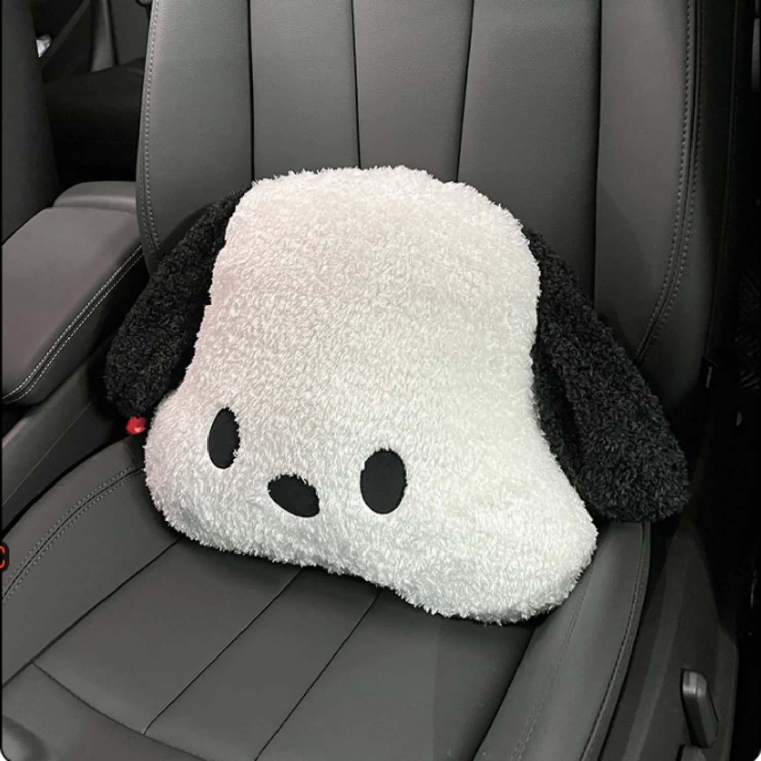 Poggiatesta per auto, simpatico cane bianco e nero quattro stagioni cuscino per auto cuscino per la vita cuscino creativo per il collo dell'auto