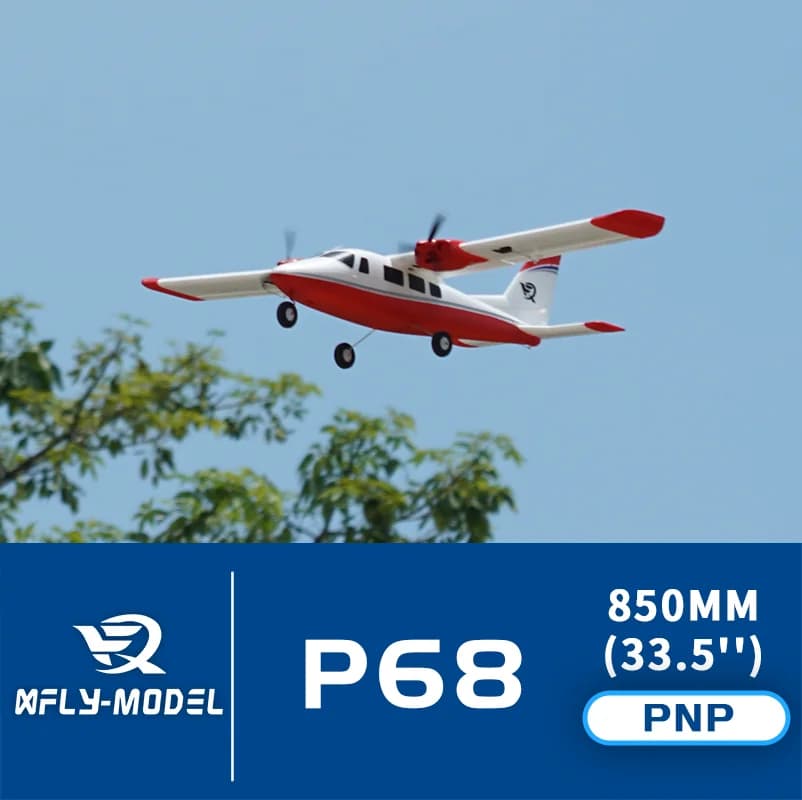 XFly modello 850mm P68 Twin Engine RC elica Trainer Plane PNP