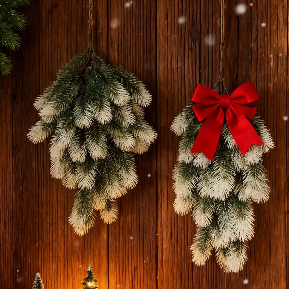 1/2pcs Artificial Plants Pines Needle Plastic Christmas Tree Decorations Hanging Wreaths Home Outdoor Gardens DIY Gifts Weddings