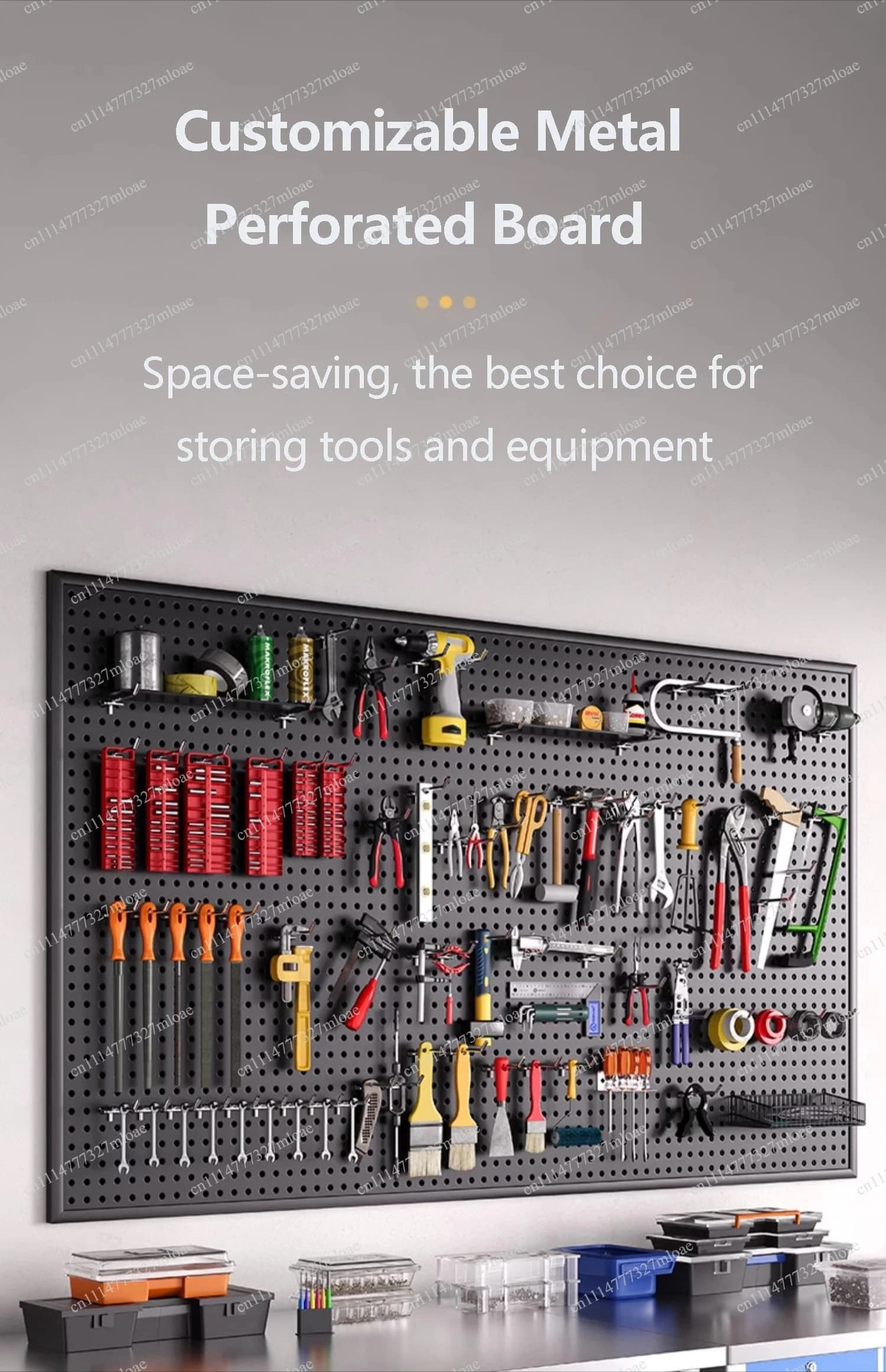Multifunctional hanging board Storage rack Wall rack Wrought iron Stainless steel Punching hardware tool Wall orifice plate