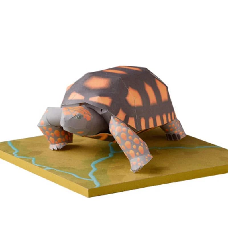 Yellow-footed Tortoise Origami Art Mini 3D Folded Paper Model Papercraft Animal Figure DIY Kids Adult Handmade Craft Toys QD-281