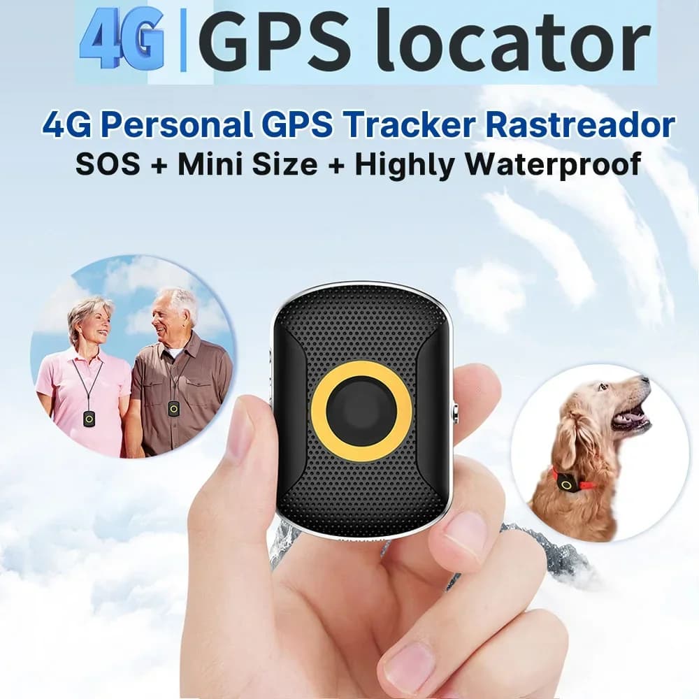 Localizzatore GPS 4G Impermeabile per Animali Domestici, Collare di Tracciamento per Cani, Cercachiavi, Localizzatore GPS SOS Intelligente per Bambini, Mini Allarme Anti-Smarrimento per Gatti