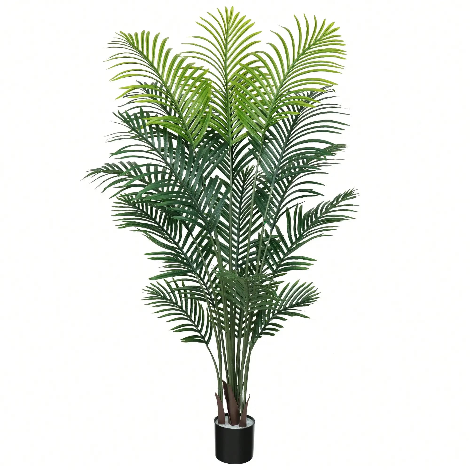 1 Pezzo Palma Artificiale 180 cm - Albero Finto con Vaso Nero, Palma del Paradiso, Pianta Tropicale Finta Areca da Pavimento in Vaso, Pianta Artificiale in Seta per Casa, Ufficio, Soggiorno, Decorazioni di Halloween e Natale, Interni ed Esterni, Giardino
