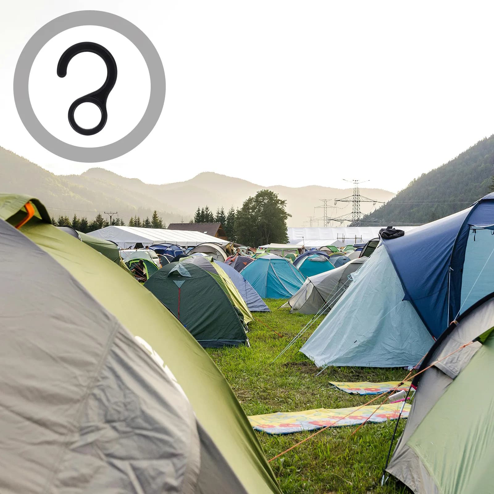 10 Pezzi Ganci Circolari in Plastica per Tenda da Campeggio, Leggeri ma Robusti, Organizzatore per Attrezzatura Outdoor per Teli e Tende da Sole