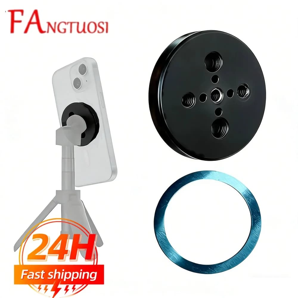 FANGTUOSI Supporto magnetico per telefono: 360 ° La rotazione, funziona con fori Arri-Locating da 1/4'' e 3/8'' Supporto per treppiede (per smartphone)