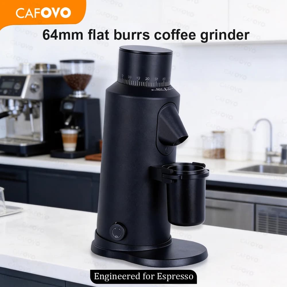 CAFOVO G64F Smerigliatrice per chicchi di caffè a velocità variabile Smerigliatrice quantitativa elettrica per caffè espresso con bava da 64 mm