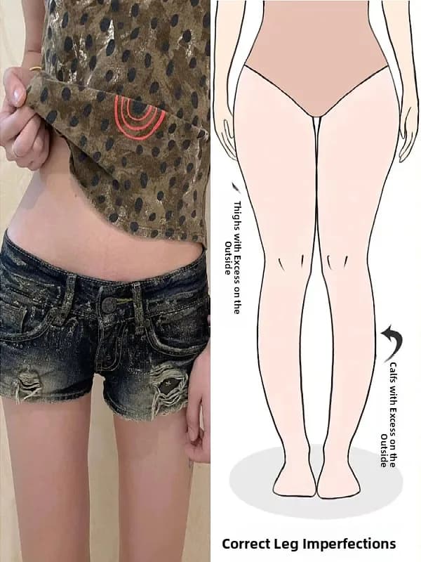 Retro American Faded Denim Shorts Women's Summer Spicy Low Waist Super Short Tight Hot Pants Pear Body Shape Street Style