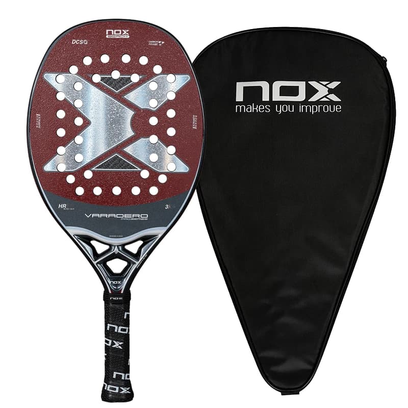 Racchetta da Padel in Fibra di Carbonio NOX 3K, Racchetta da Beach Tennis Varadero con Superficie Ruvida, Nucleo Morbido in EVA, Paddle da 350g per Controllo e Potenza