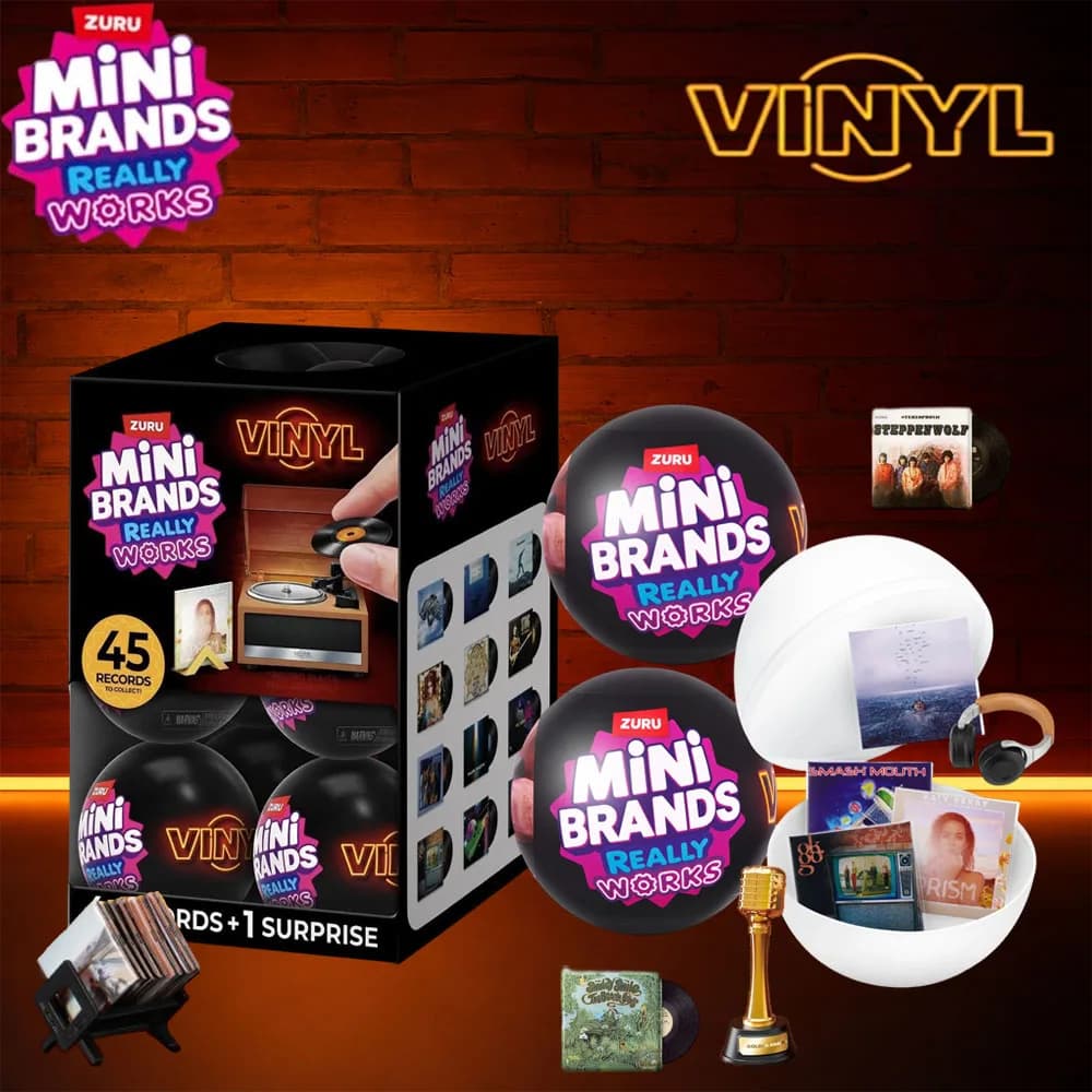 Zuru Mini Brands Really Works Mini Vinyl Mystery Ball with Records Mini Album Covers & Record Ball Accessories Blind Box Gift