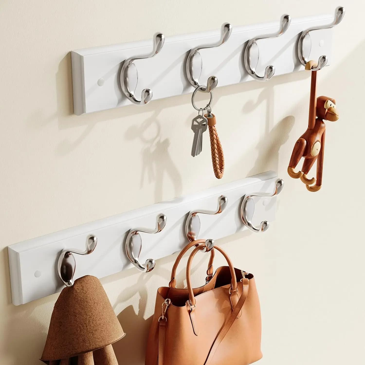 Appendiabiti da Parete (Confezione da 2), Ganci Appendiabiti da Muro, Ganci per Cappelli e Cappotti da Parete