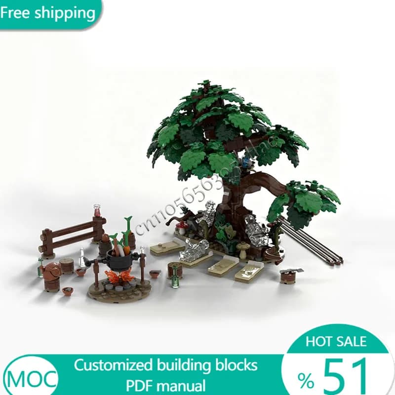 688 PCS Trees Apple Tree Adventuring Camp MOC Customize Modular Building Block Popular Educational Kids DIY Toy Christmas Gift