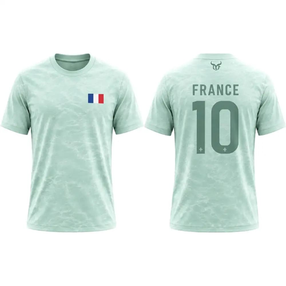 France Flag Flag Print Football T-shirt 2026 New Outdoor Sports Breathable Quick-drying Short-sleeved Top Unisex Casual Tees