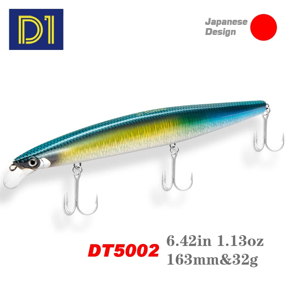 D1 Minnow galleggiante esca Wobbler 163mm/32g silenzioso pesca in mare acqua salata Jerkbait Spinning per trota bassa richiamo duro articoli da pesca