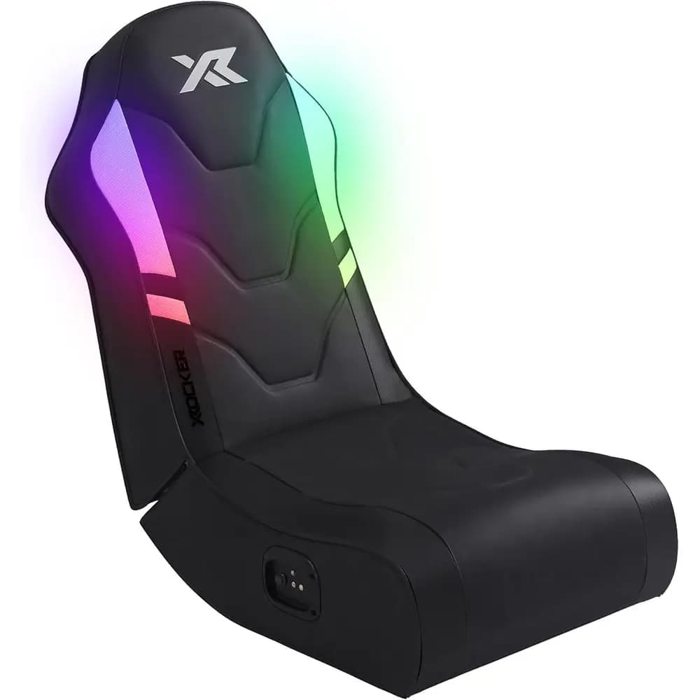 Sedia da Gaming RGB 2.0 con Funzione Rocker e Audio - Neo Motion ™ Luci LED sincronizzate controllate da app, altoparlanti, base oscillante pieghevole, Wi-Fi