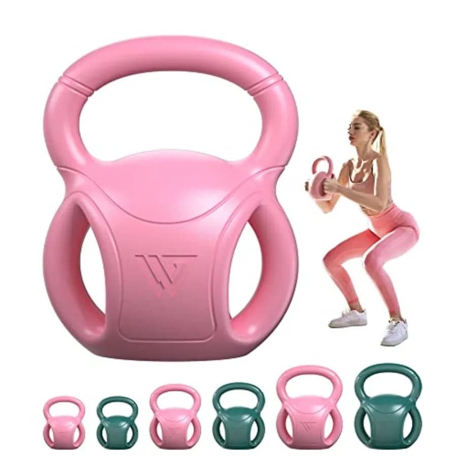 Kettlebell a 3 Maniglie per Donne, Pesi da 5, 10, 15, 20 LB, in Acciaio Nero per Russian Twists, Esercizi Addominali, Sollevamento Pesi, Fitness Core, Uso Domestico