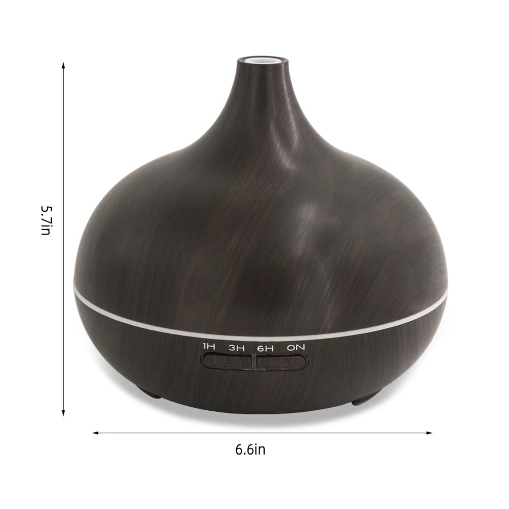 Diffusore di venature del legno da 550ml l'ultima esperienza di aromaterapia con nebbia ad ultrasuoni, telecomando, LED a 7 colori e 6 oli per M