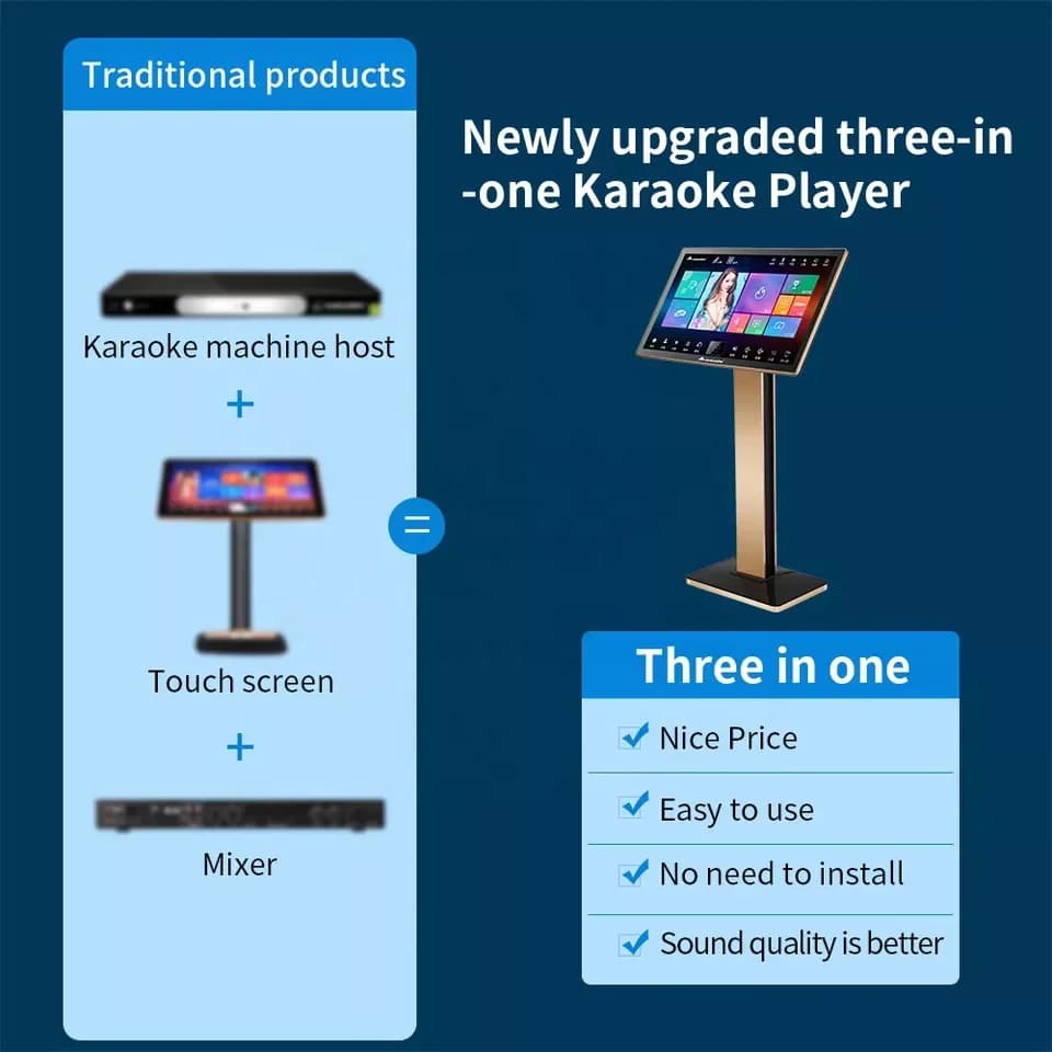 2024 Nuovo Touch Screen da 22 "3T Lettore Karaoke 3 in 1 Sistema Karaoke InAndOn Funzione AI Macchina Karaoke Professionale