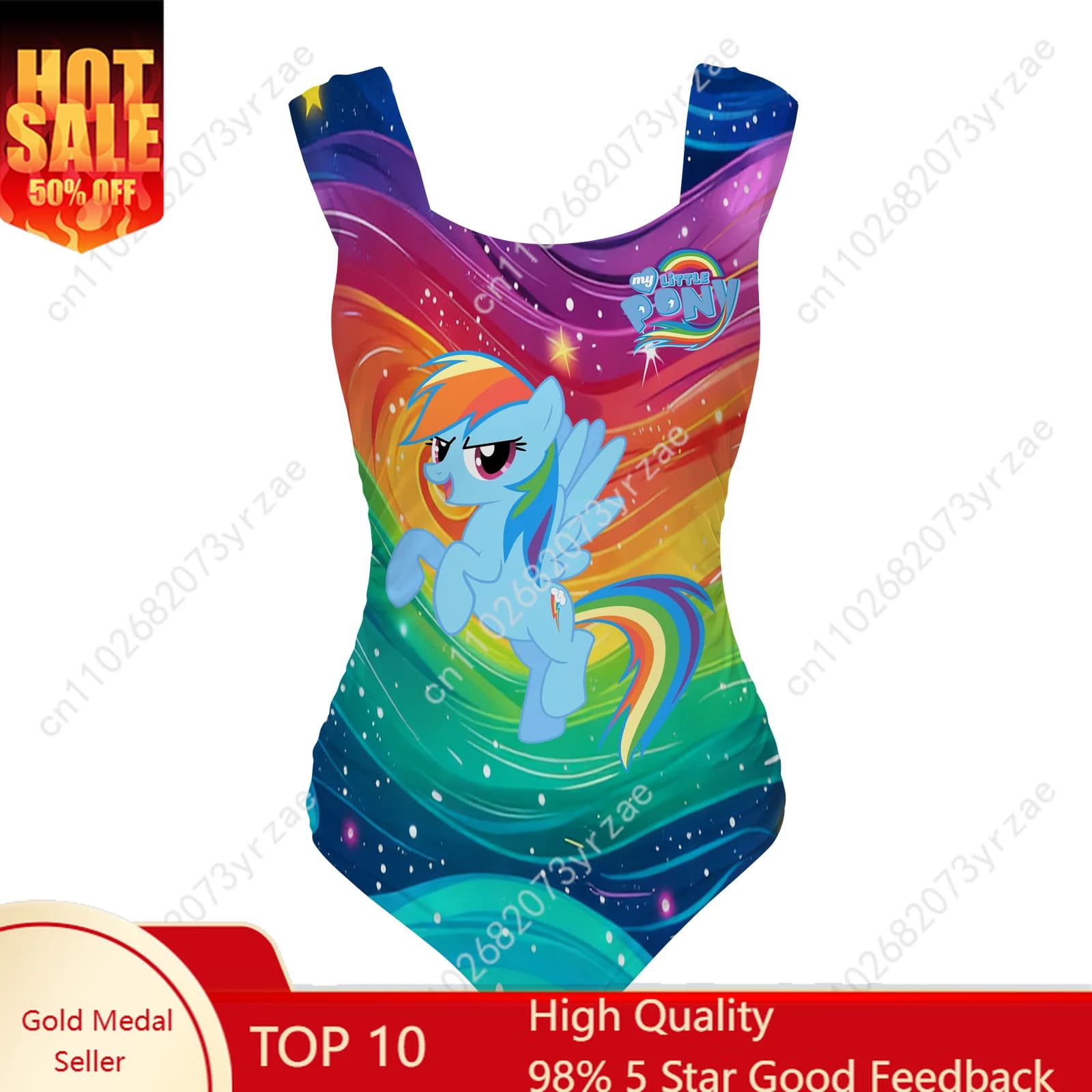 Costumi da bagno interi Rainbow Dash da donna con spalline larghe, costume da bagno My Little Pony Friendship Is Magic, bikini personalizzato