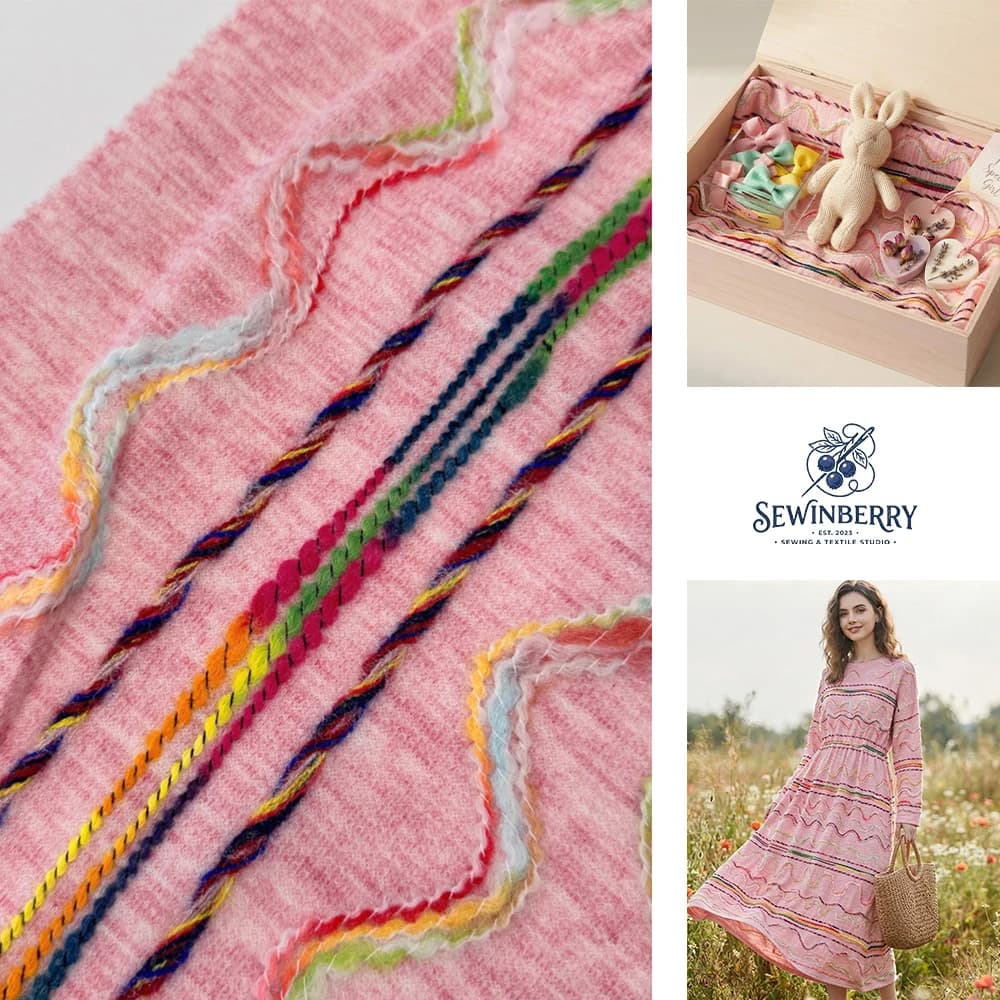Rainbow Wave Striped Jacquard Wool Blend Fabric DIY Bag Dress Material 50x120cm For Fat Quarter Patchwork Sewing Craft