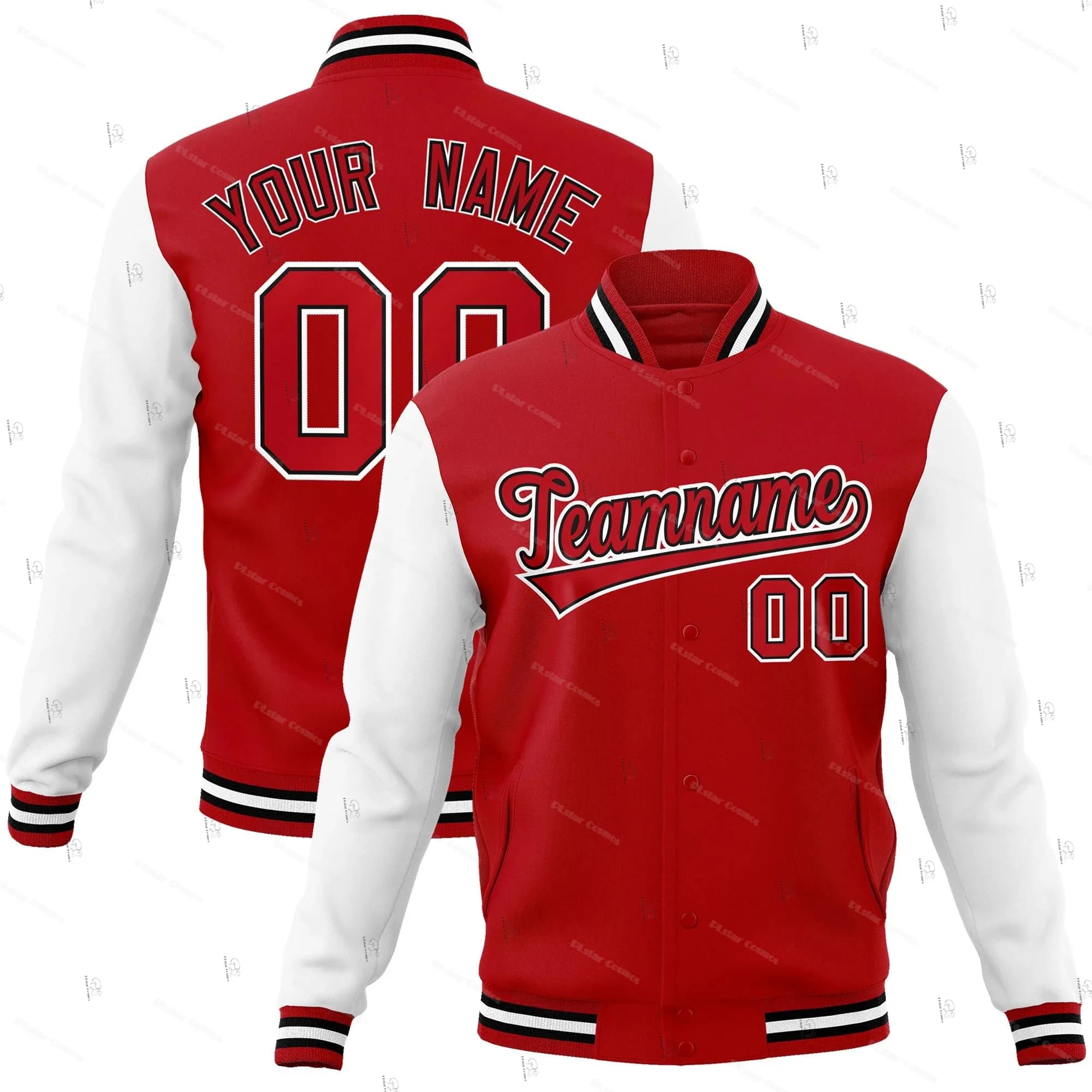 Custom Name Number Graffiti Gradient Colorful Pattern Retro Harajuku Autumn Winter Casual Unisex Button Coat Baseball Jacket A6
