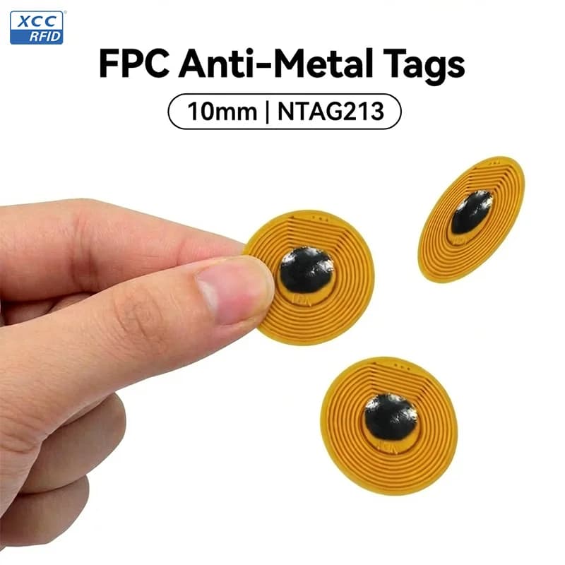Tag NFC NTAG213 FPC da 10mm 13.56MHz Programmabile per Tracciamento Beni - Tag di Comunicazione a Campo Vicino per Identificazione Oggetti