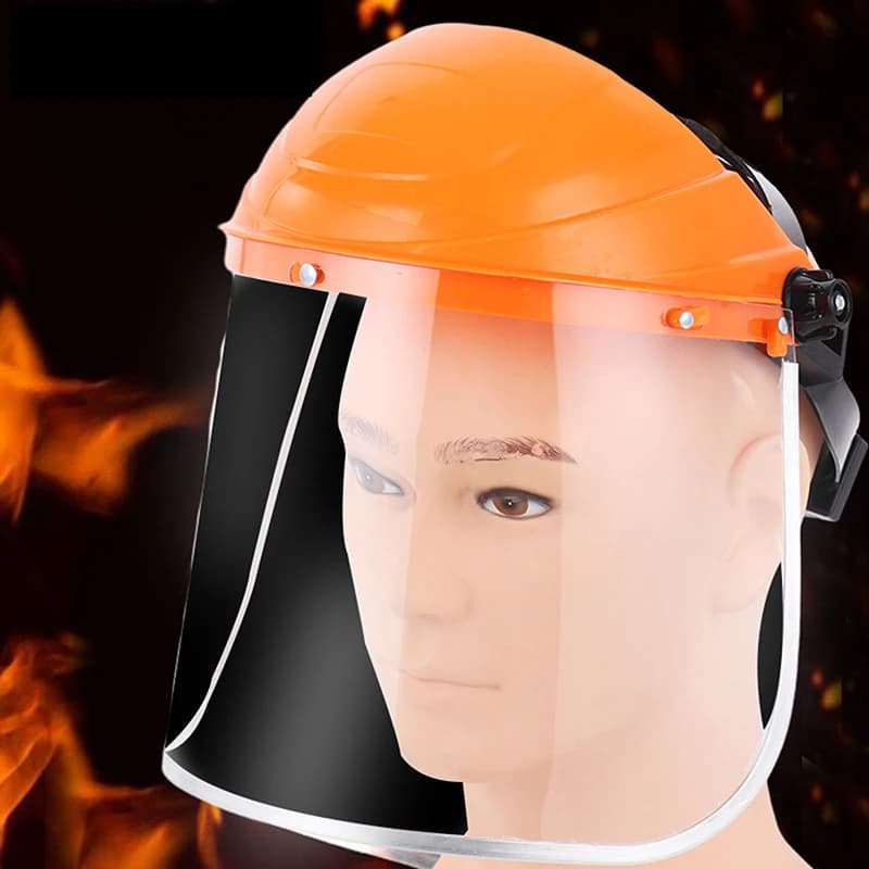 Visiera integrale trasparente Sicurezza PC Schermo per occhi montato sulla testa Cappello Protezione per gli occhi Maschera per moto Attrezzature per maschera per il viso